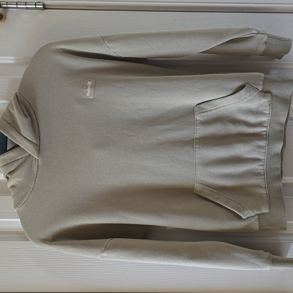 HURLEY BRAND SIGNATURE BOYS KAKHI COLOR PULLOVER HOODIE SIZE SMALL
